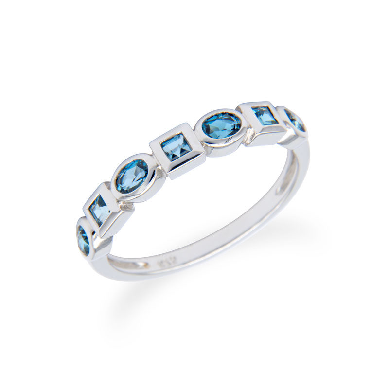 Topaz and White Gold Ring