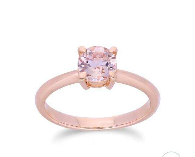 Morganite Solitaire Rose Gold Ring