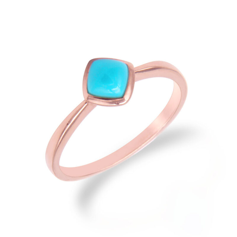 Turquoise and Rose Gold Ring