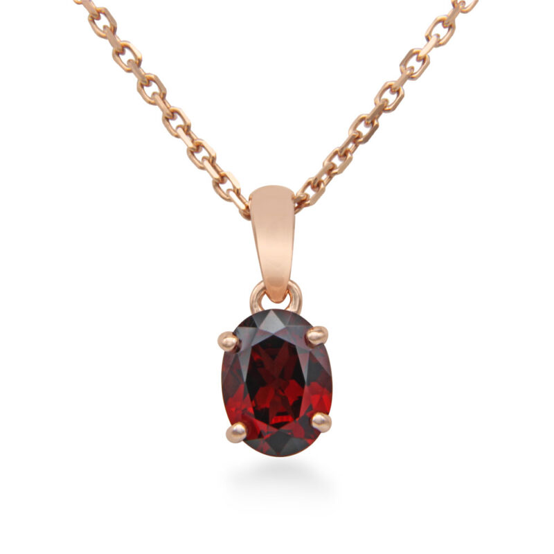 Rose Gold Garnet Pendant