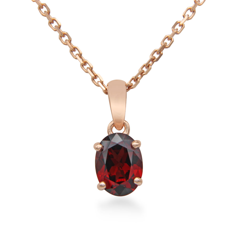 Rose Gold Garnet Pendant