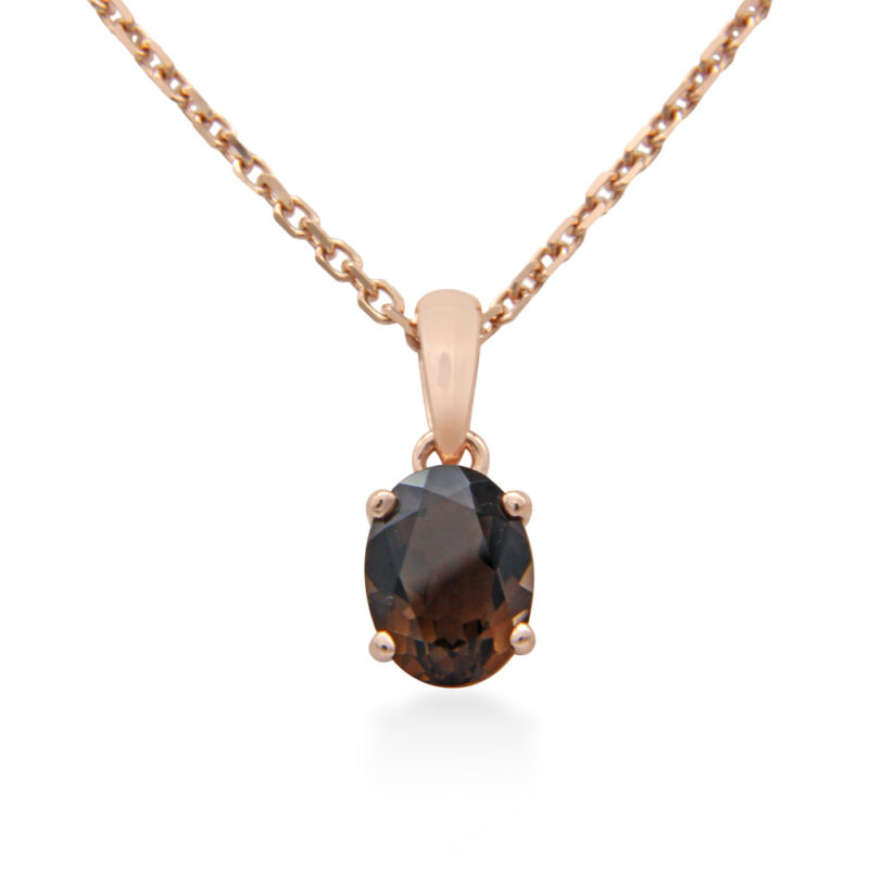 Rose Gold and Smokey Quartz Pendant
