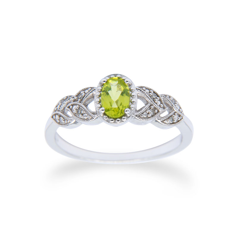 Peridot and Diamond Ring