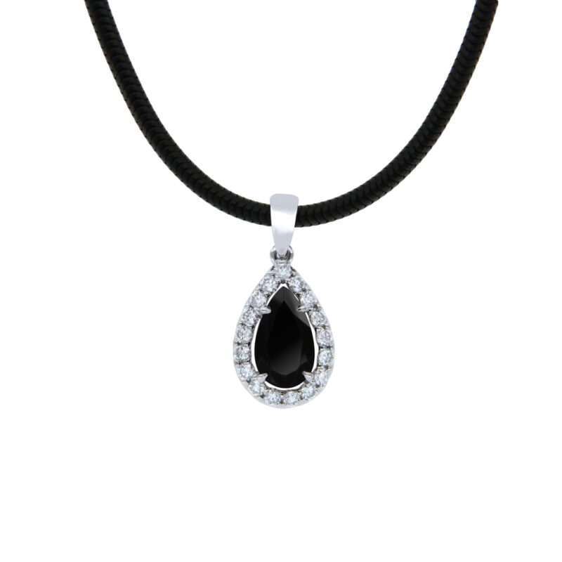 Onyx and Diamond Set Pendant