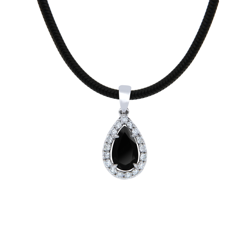 Onyx and Diamond Set Pendant