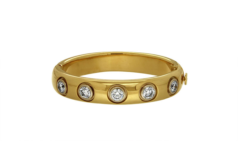 Bezel Set Diamond Bangle