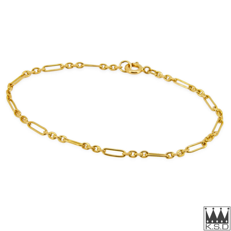 18ct Yellow Gold Link Trace Style Bracelet