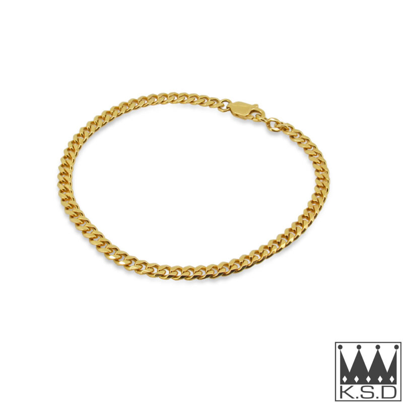 18ct Yellow Gold Curb Bracelet 8cm long