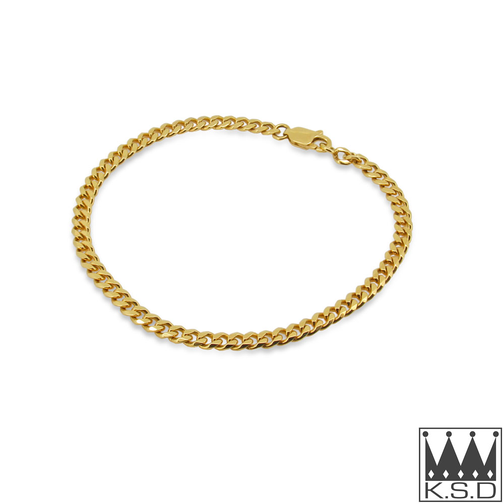18ct Yellow Gold Curb Bracelet 8cm long