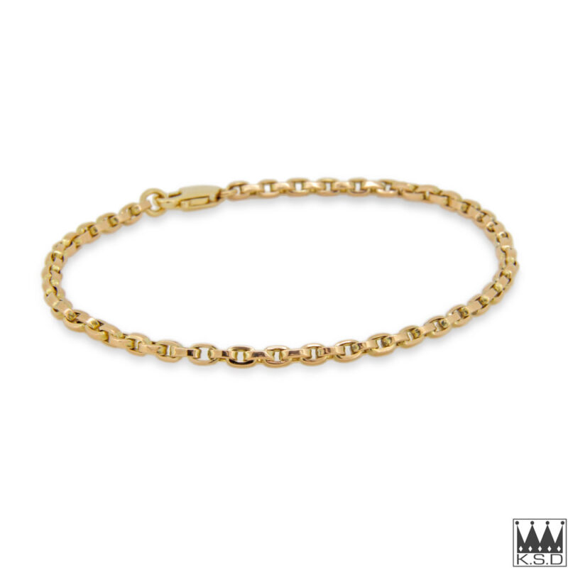 9ct Yellow Gold Belcher Bracelet 20cm