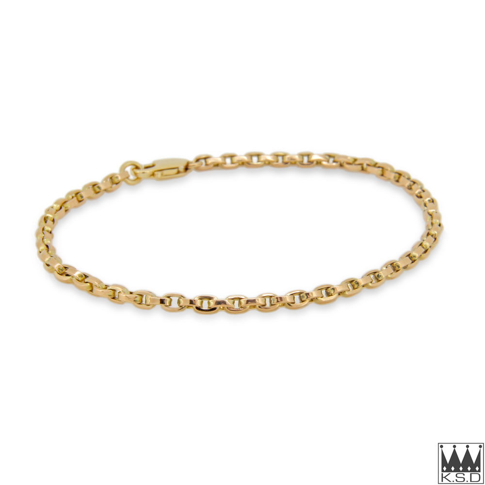 9ct Yellow Gold Belcher Bracelet 20cm