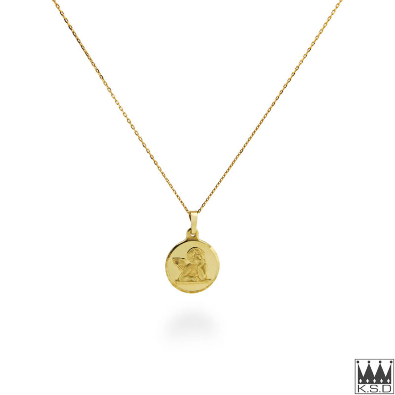 Guardian Angel Gold Pendant and Necklace
