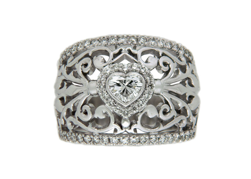 Heart Shaped Diamond Vintage Ring