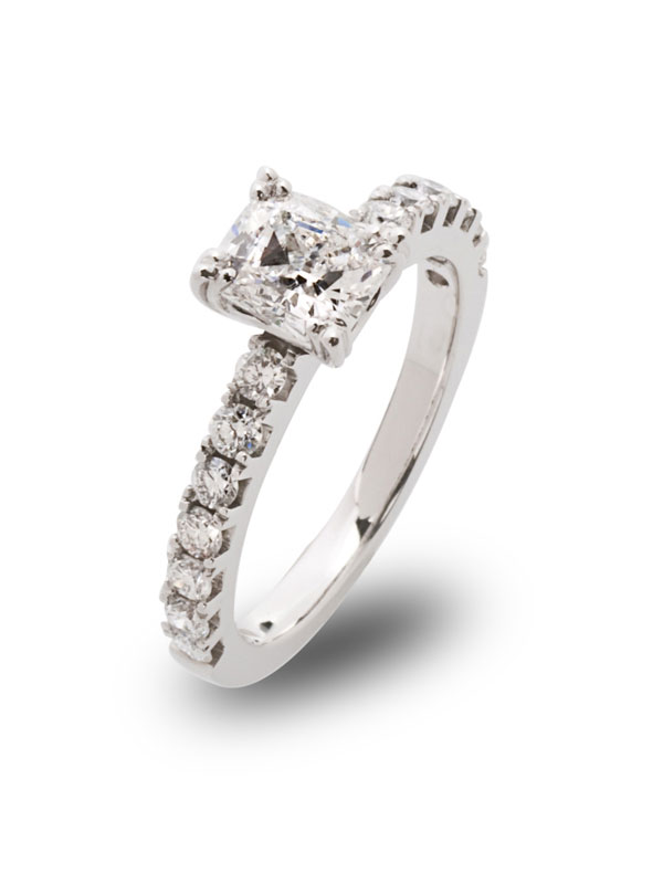 Asscher Cut Diamond Solitaire Ring