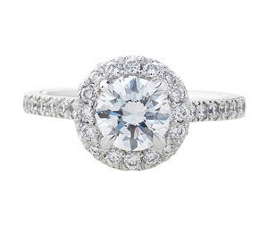 Round Brilliant Diamond Halo Vintage Ring