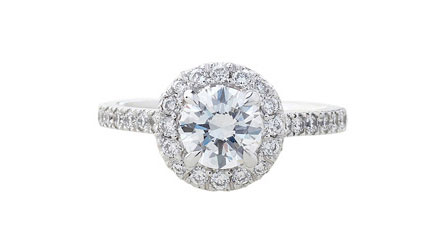 Round Brilliant Diamond Halo Vintage Ring