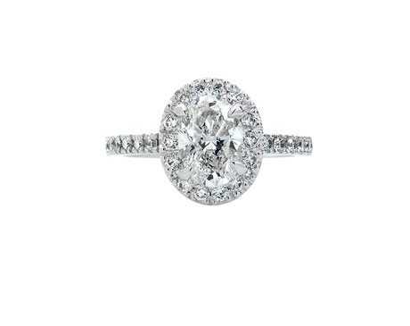 Oval Diamond Halo Ring