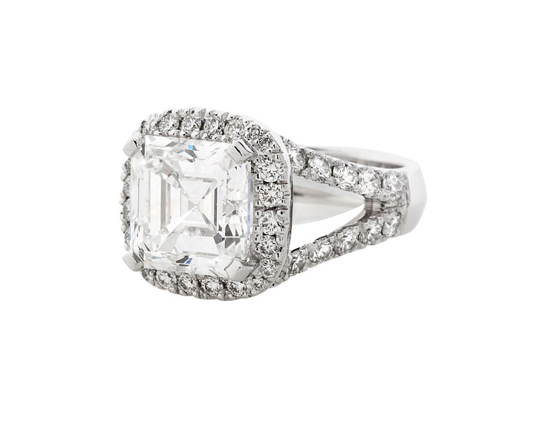 Asscher Cut Diamond Halo Ring