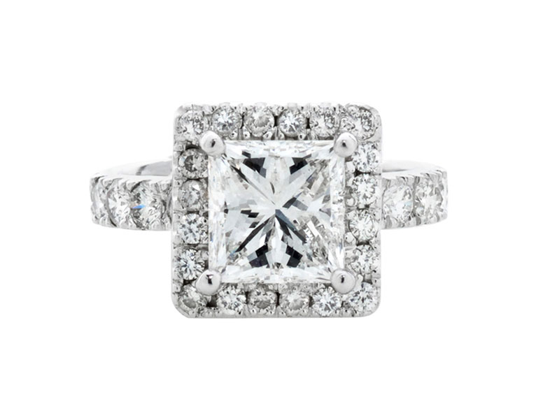 Princess Cut Diamond Halo Ring