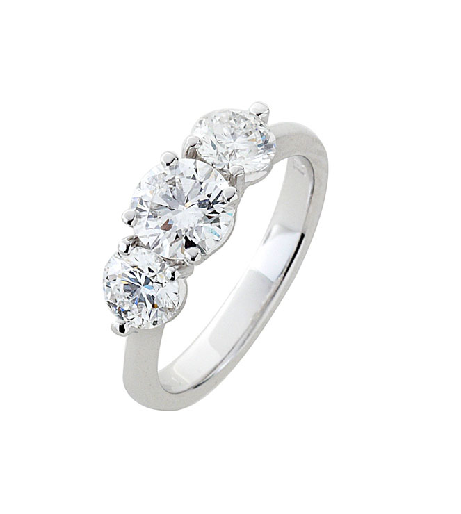 Round Brilliant Three Stone Diamond Ring