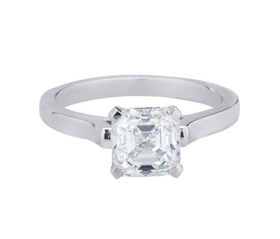 2ct Asscher Cut Solitaire Diamond Ring