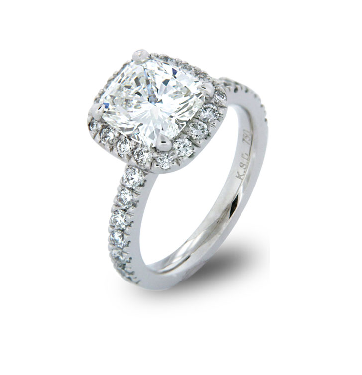 Cushion Cut Diamond Halo Ring