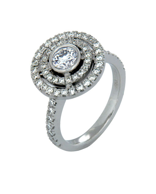 Double Halo Diamond Ring