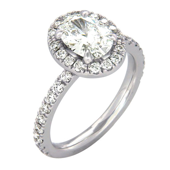 Oval Diamond Halo Ring