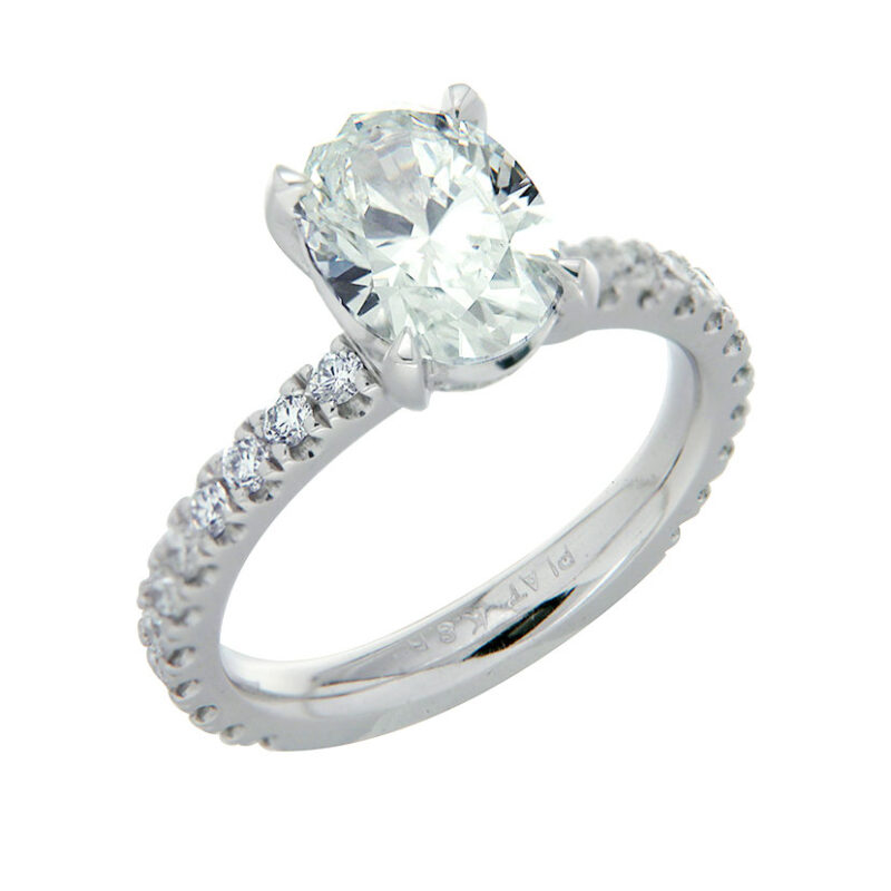Oval Diamond Platinum Ring