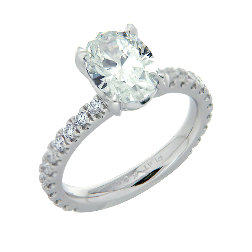 Oval Diamond Platinum Ring