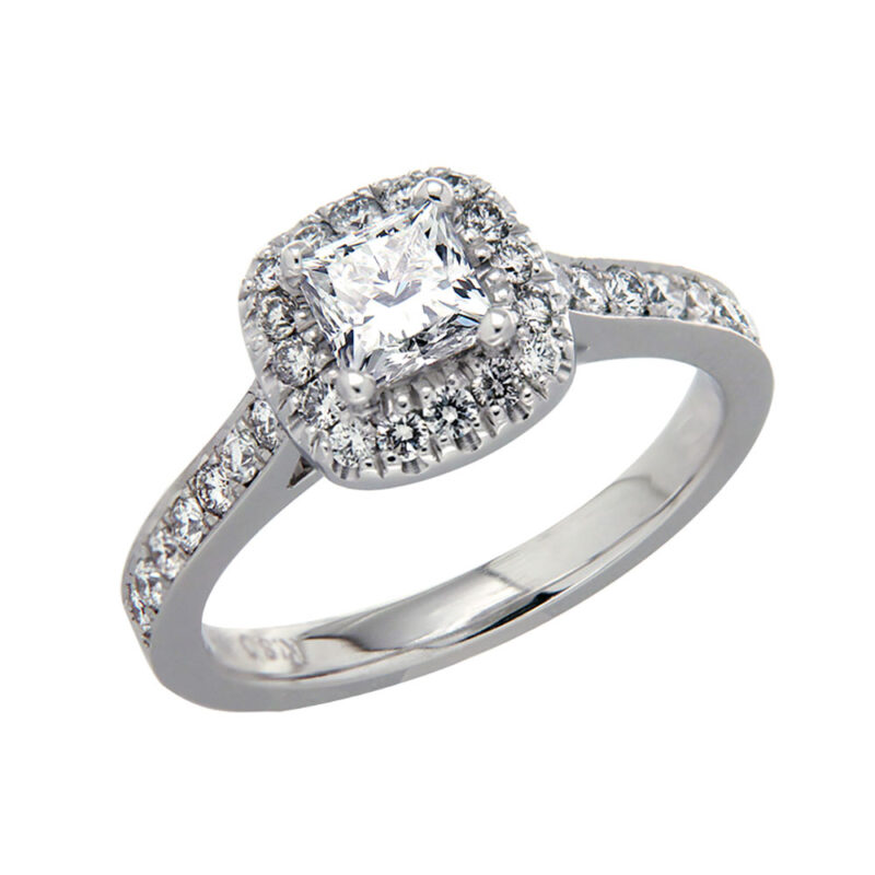 Princess Cut Diamond Halo Ring