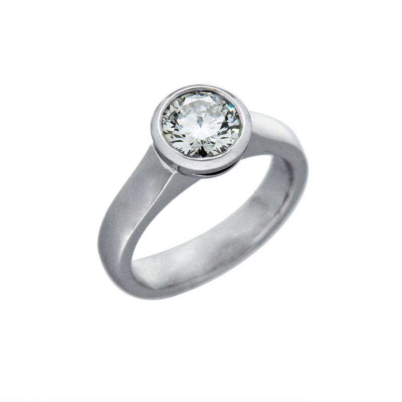 Bezel Set Diamond Solitaire Ring