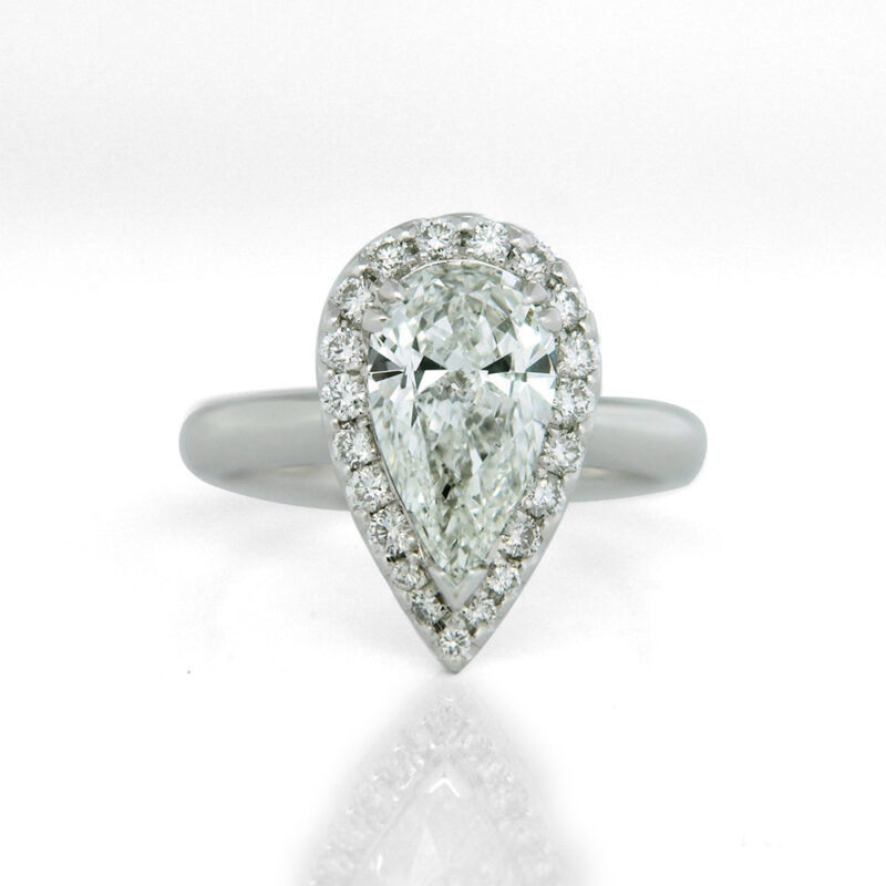 Pear Shape Diamond Halo Ring