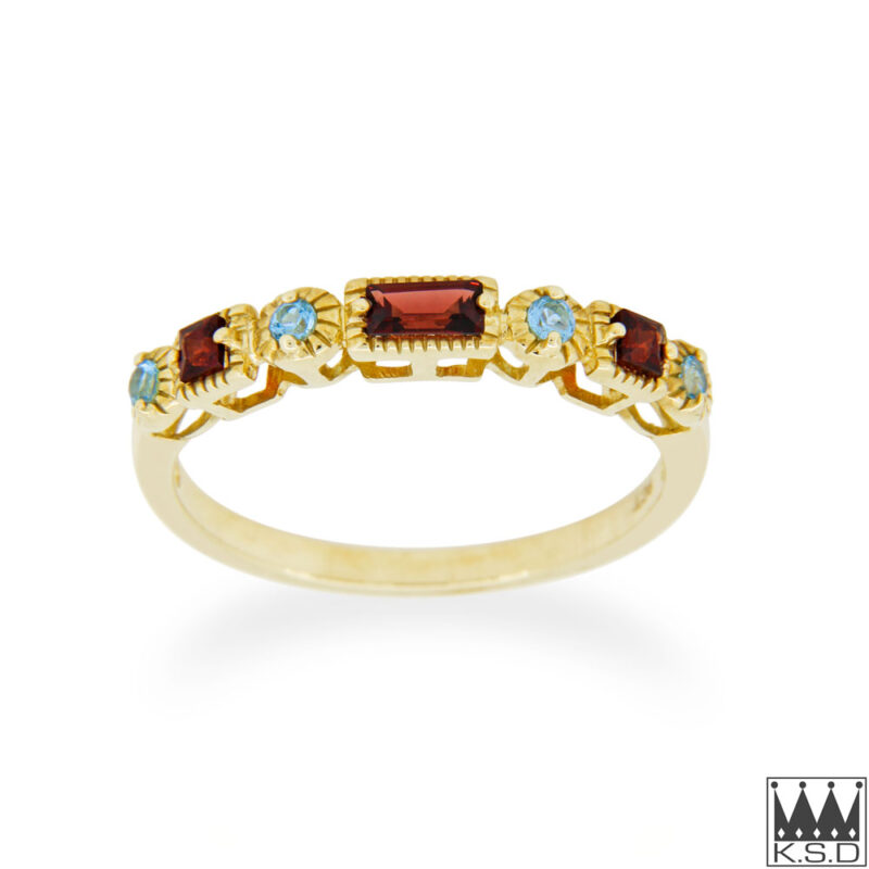 Garnet & Topaz Gold Ring