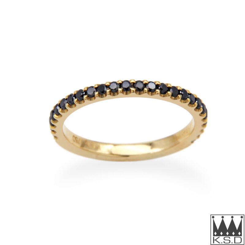 Black Diamond and Gold Ring
