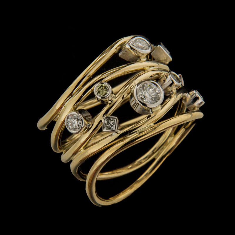 Gold weave ring