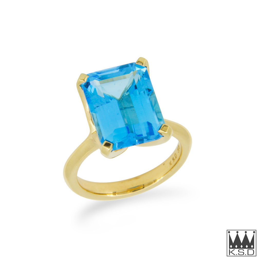 Blue Topaz and Gold Ring