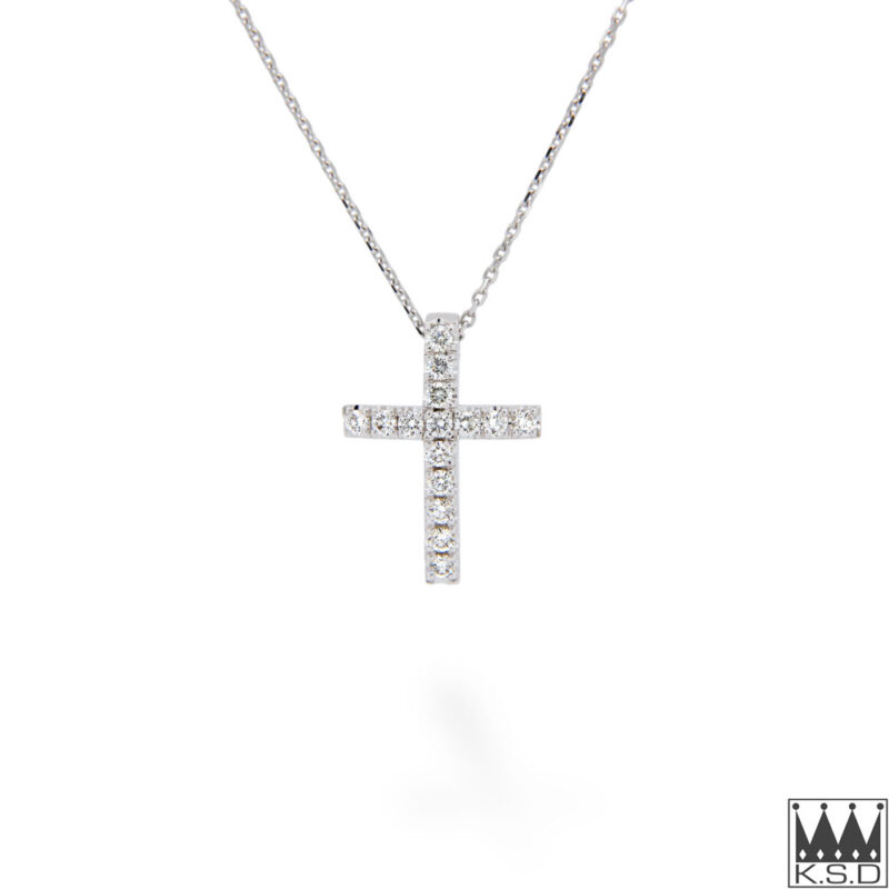 White Gold Diamond Cross