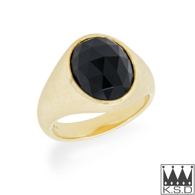 Black Spinel and Gold Ring