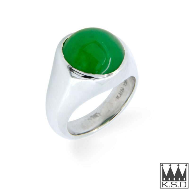 Cabochon Chrysoprase Silver Ring