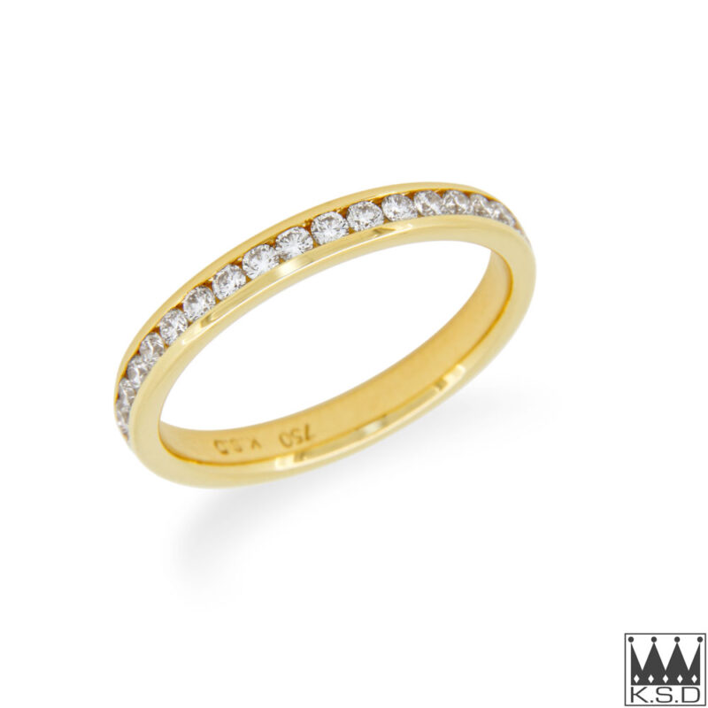 Channel Set Diamond Eternity Yellow Gold Ring