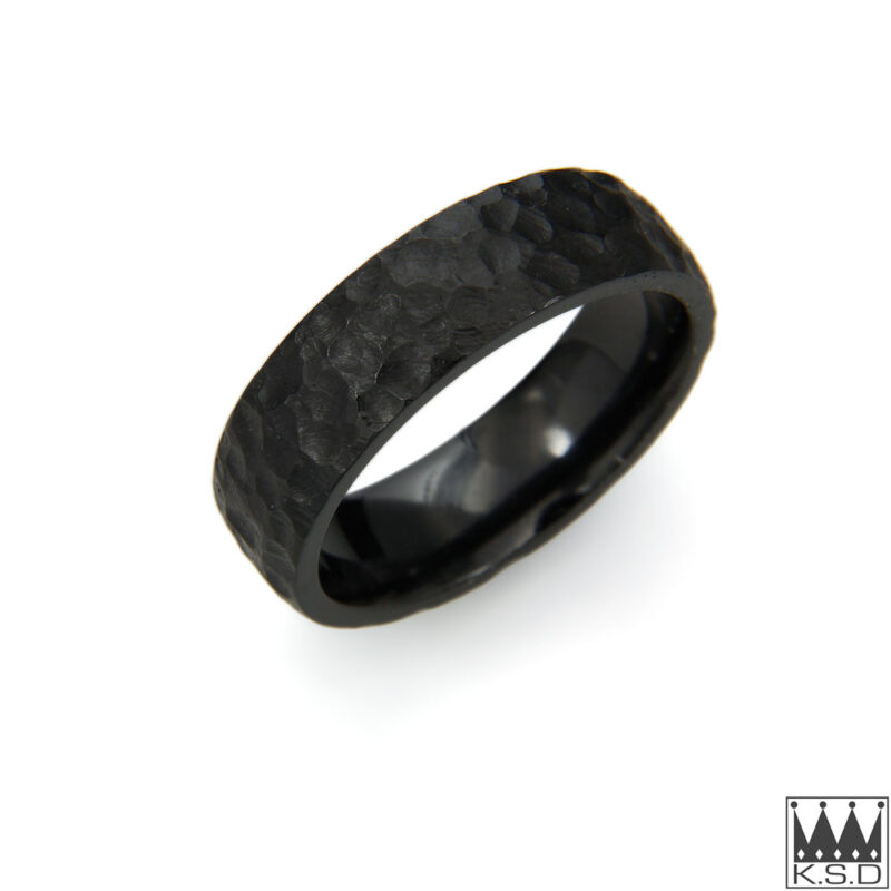 Black Zirconium Grooved Finish Ring