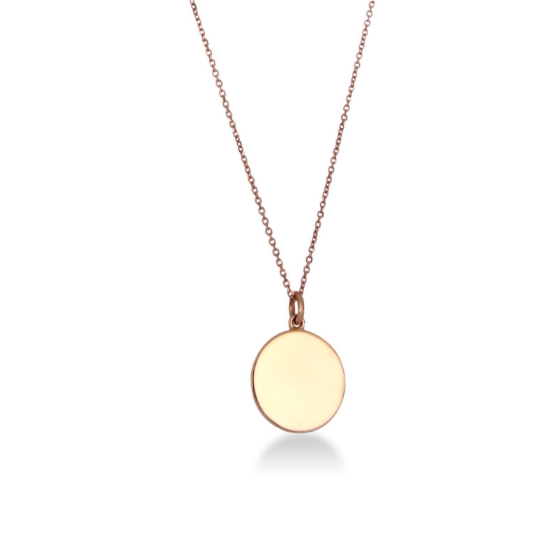 Rose gold disc pendant