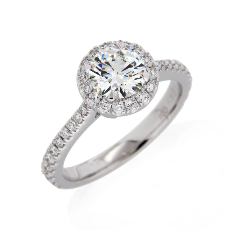 2ct Diamond Halo Diamond Set Engagement Ring