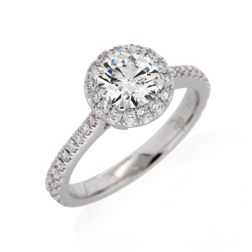 2ct Diamond Halo Diamond Set Engagement Ring