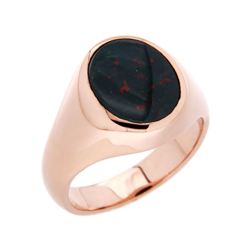 Bloodstone and Rose Gold Signet