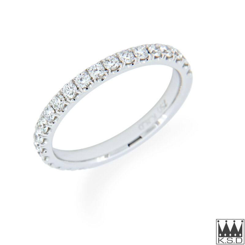 Diamond and White Gold Half-Eternity Ring