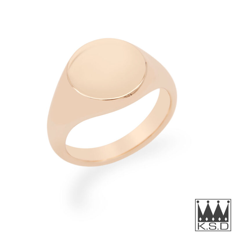 Rose Gold Circle Signet Ring