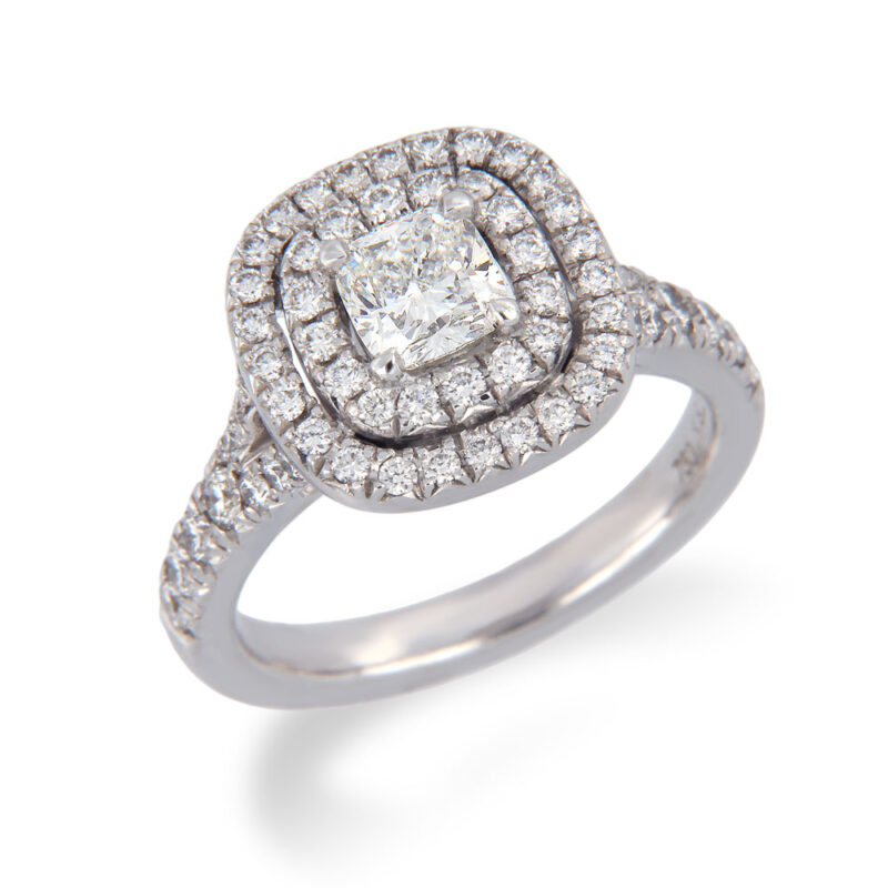 Double Halo Diamond Set Ring