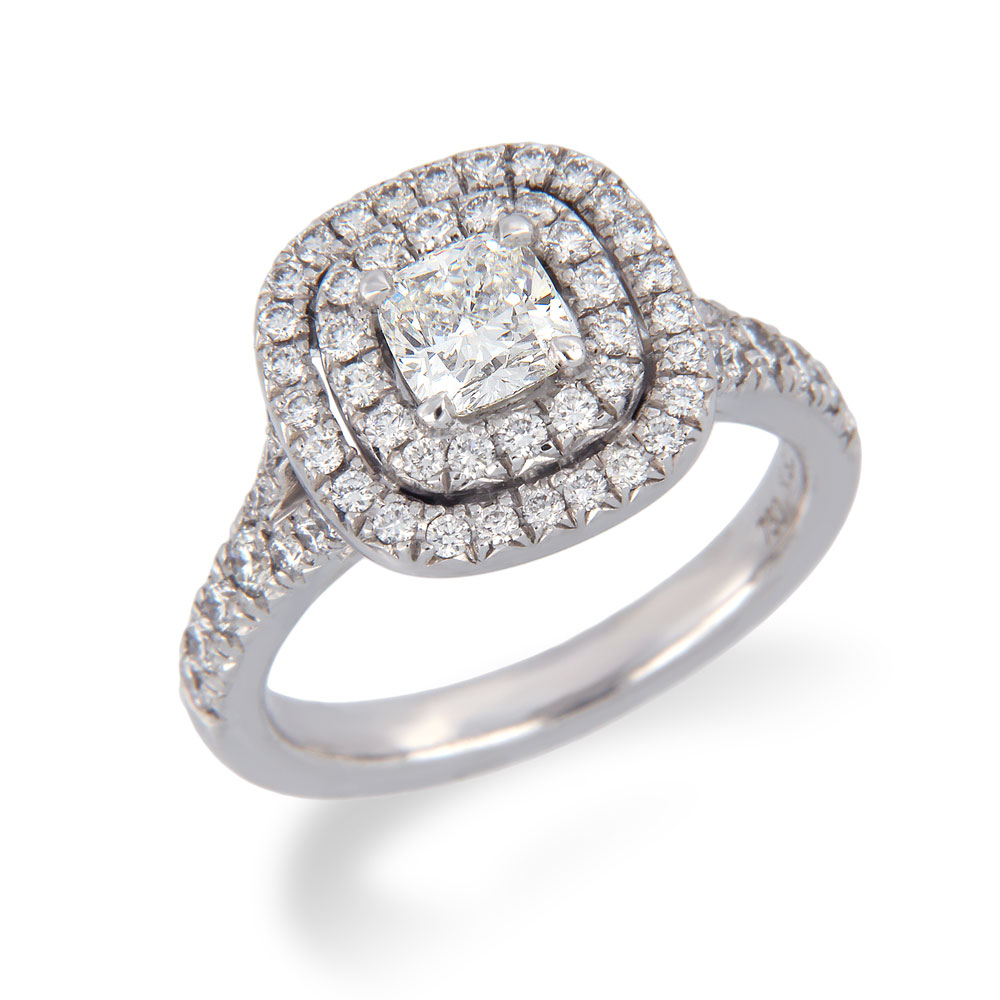 Double Halo Diamond Set Ring